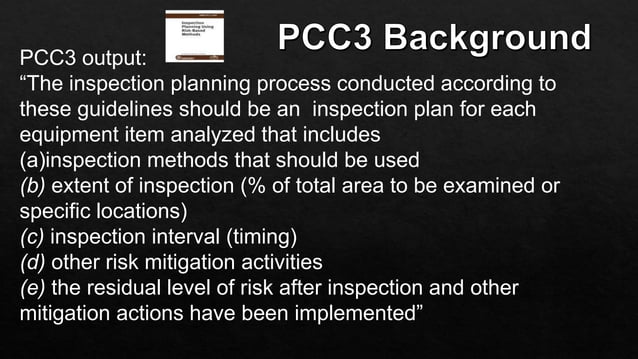 Pcc Risk Management Introduction asme pcc3 inspection planning using risk based methods | PPT