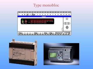 Type monobloc

L   N           +24
                VD          -    IN
                                COM0        1     2     3    4    5   6   7   8   9   10   11 12 13
                C                                      TSXO7

                        I
    RUN ERR                     0 1   2 3   4 5       6 7   8 9 10 11 12 13
                        O
    COM       I/O               0 1   2 3   4 5       6 7   8 9




OUT                                 OUT                   OUT   OUT           INPUTS 24 VDC EXTENSION
COM 0     1         2       3     4 COM 5         6     7 COM 8 COM 9         OUTPUTS 2A RyA B SG
 