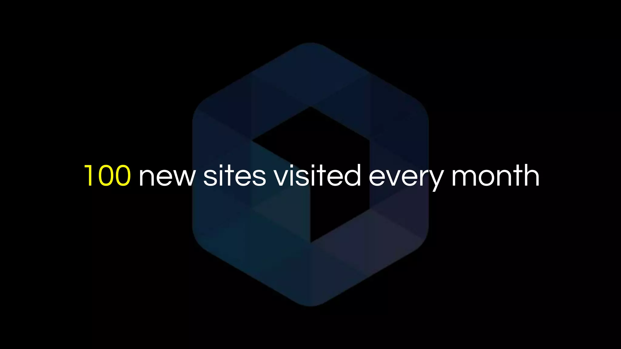 100 new sites visited every month
 