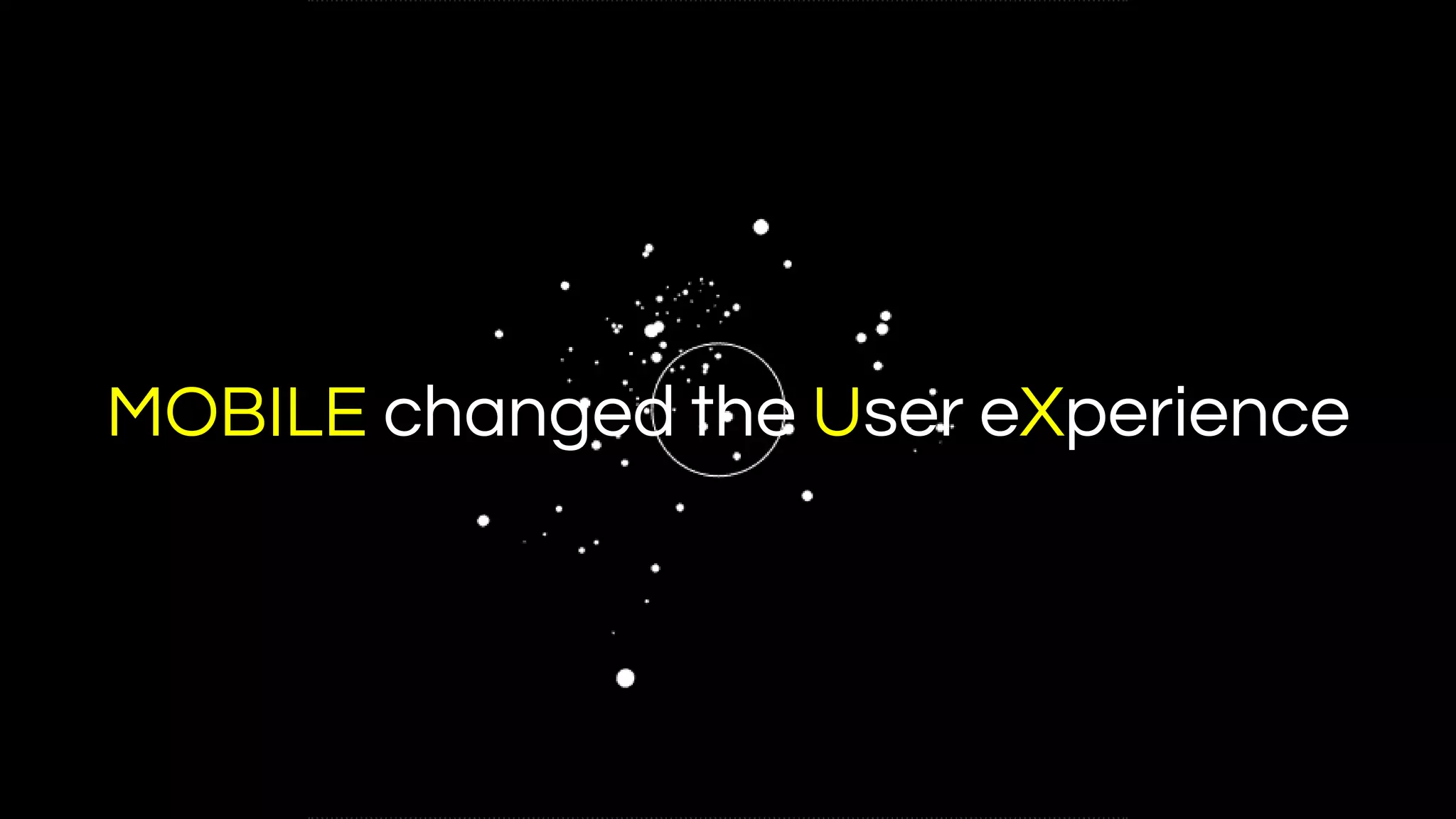 MOBILE changed the User eXperience
 
