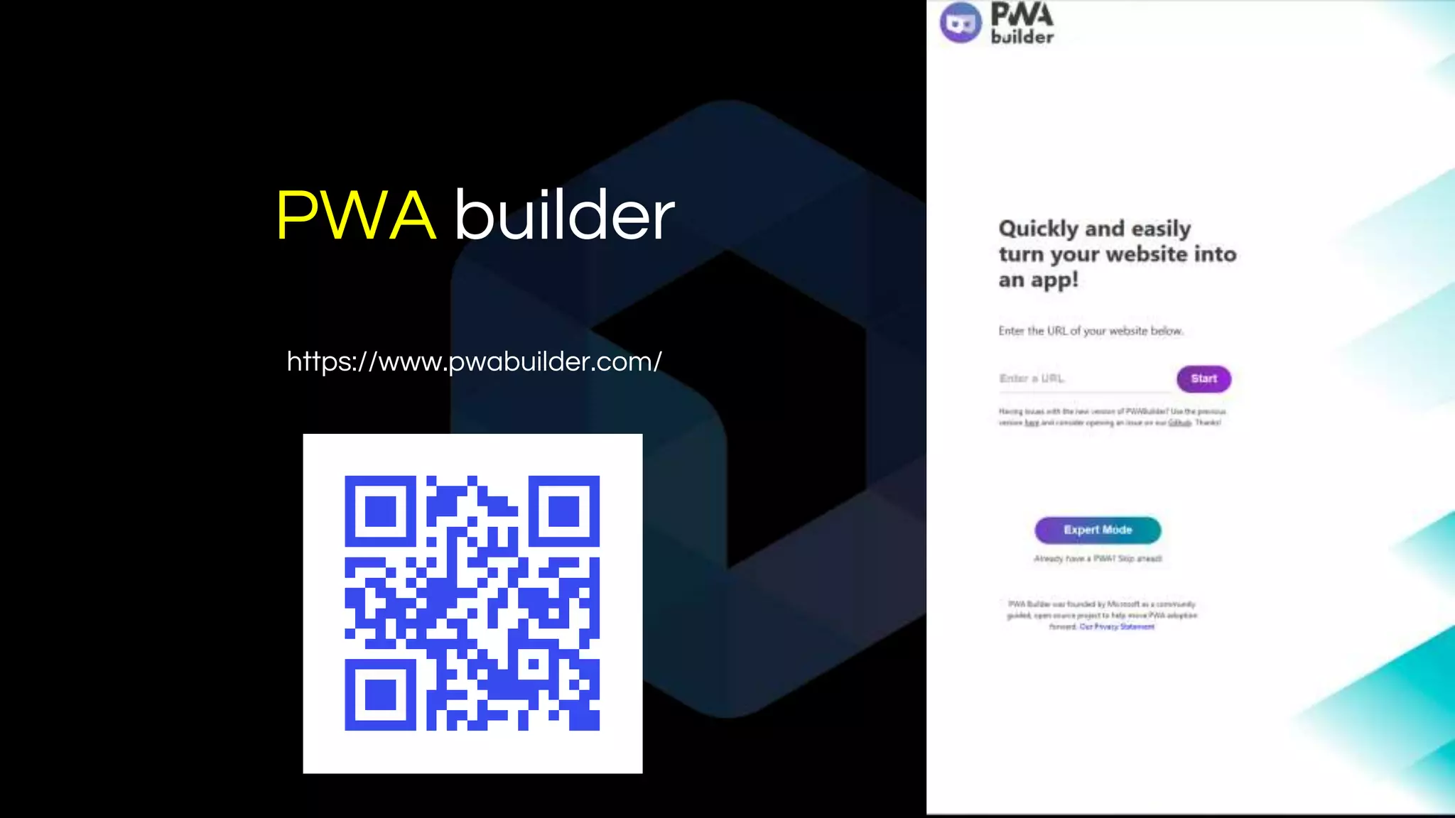 PWA builder
https://www.pwabuilder.com/
 