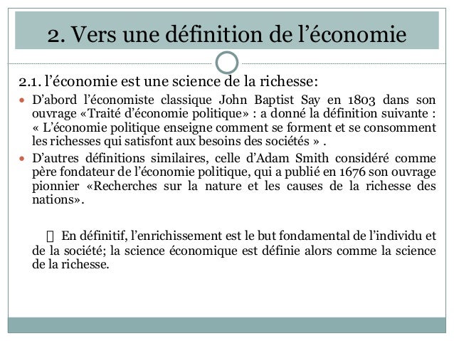 Définition économie d