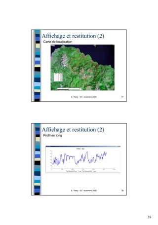 39
S. Théry - IST, novembre 2005 77
Affichage et restitution (2)
Carte de localisation
S. Théry - IST, novembre 2005 78
Affichage et restitution (2)
Profil en long
 