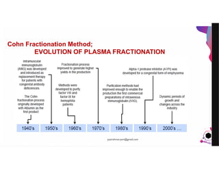 JensMartensson
Cohn Fractionation Method;
EVOLUTION OF PLASMA FRACTIONATION
pazirehmaryam@gmail.com
 