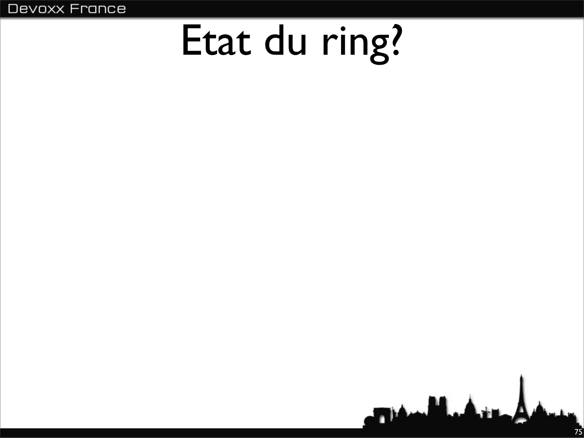 Etat du ring?




                75
 