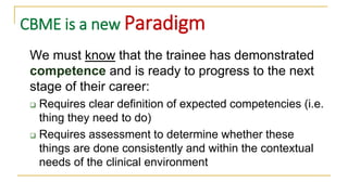 Cbme Introduction to Competency-based Medical Education | PPTX