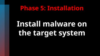 Phase 5: Installation
Install malware on
the target system
 