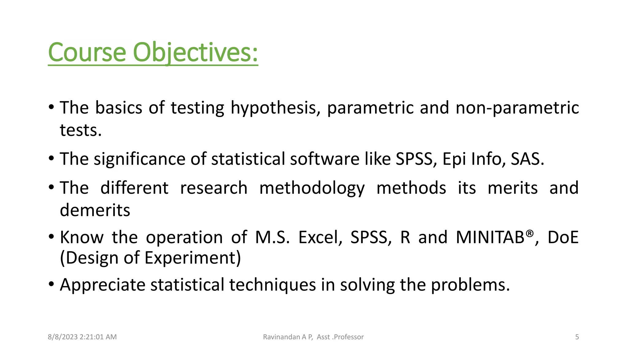 Introduction – Biostatistics and Research Methodology (BSRM)- 8th ...