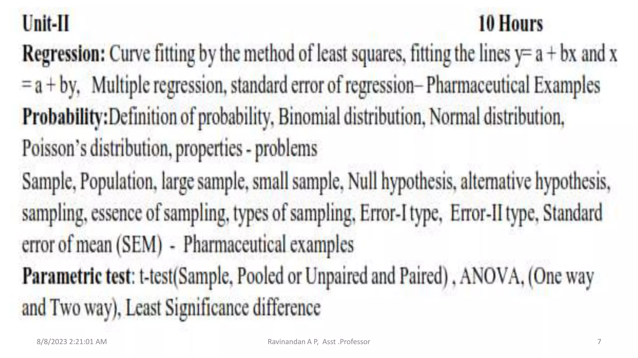 8/8/2023 2:21:01 AM Ravinandan A P, Asst .Professor 7
 