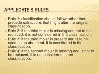 Applegate's Rules.pdf Introduction & classification of removable partial denture | PPTX
