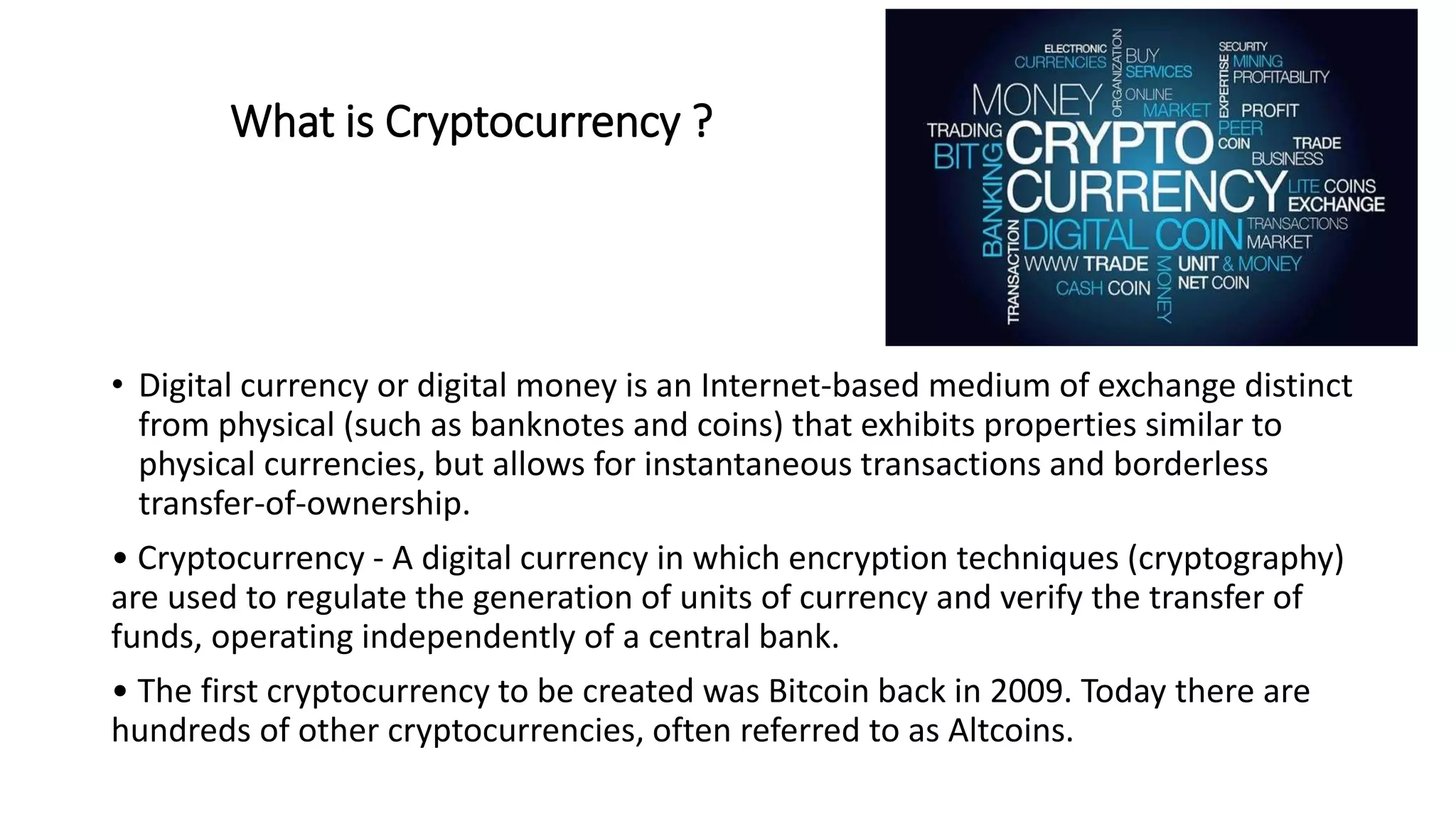 Introduction To Cryptocurrency | PPTX