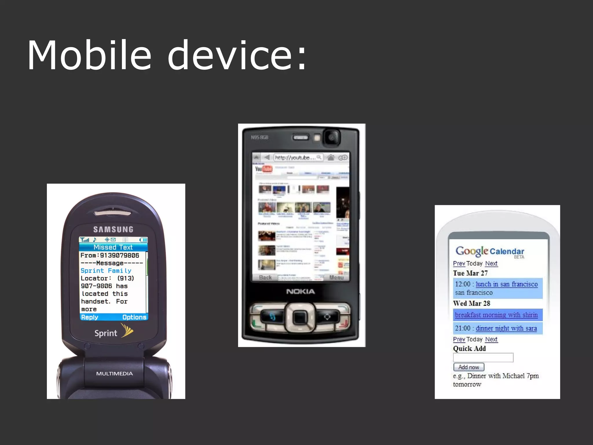 Mobile device: 