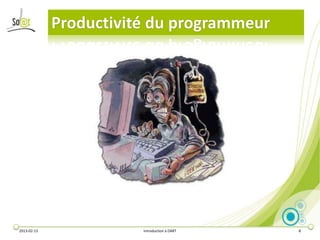 Productivité du programmeur




2013-02-13              Introduction à DART   8
 