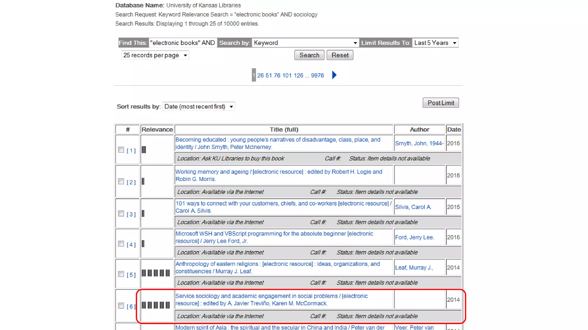 Not the
review but
the actual
book.
Don’t forget to limit
by date.
 
