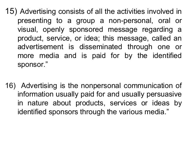 Introduction & definition of advertising Introduction & defin