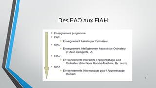 Des EAO aux EIAH
9
 
