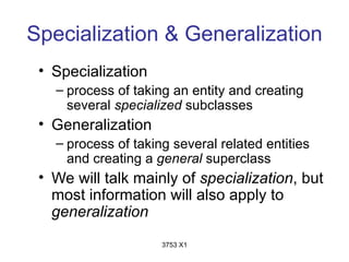 Specialisation Process Introduction er & eer | PPT