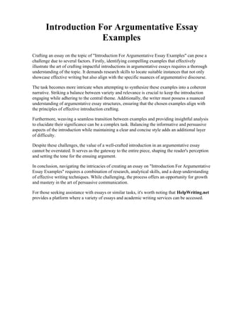 Introduction For Argumentative Essay Examples.pdf