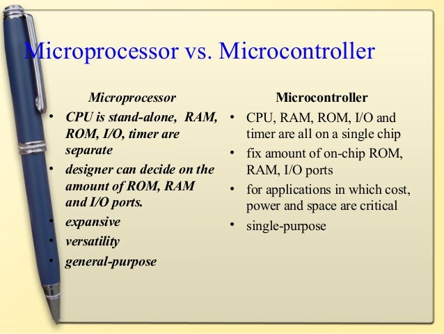 microcontroller vs microprocessor