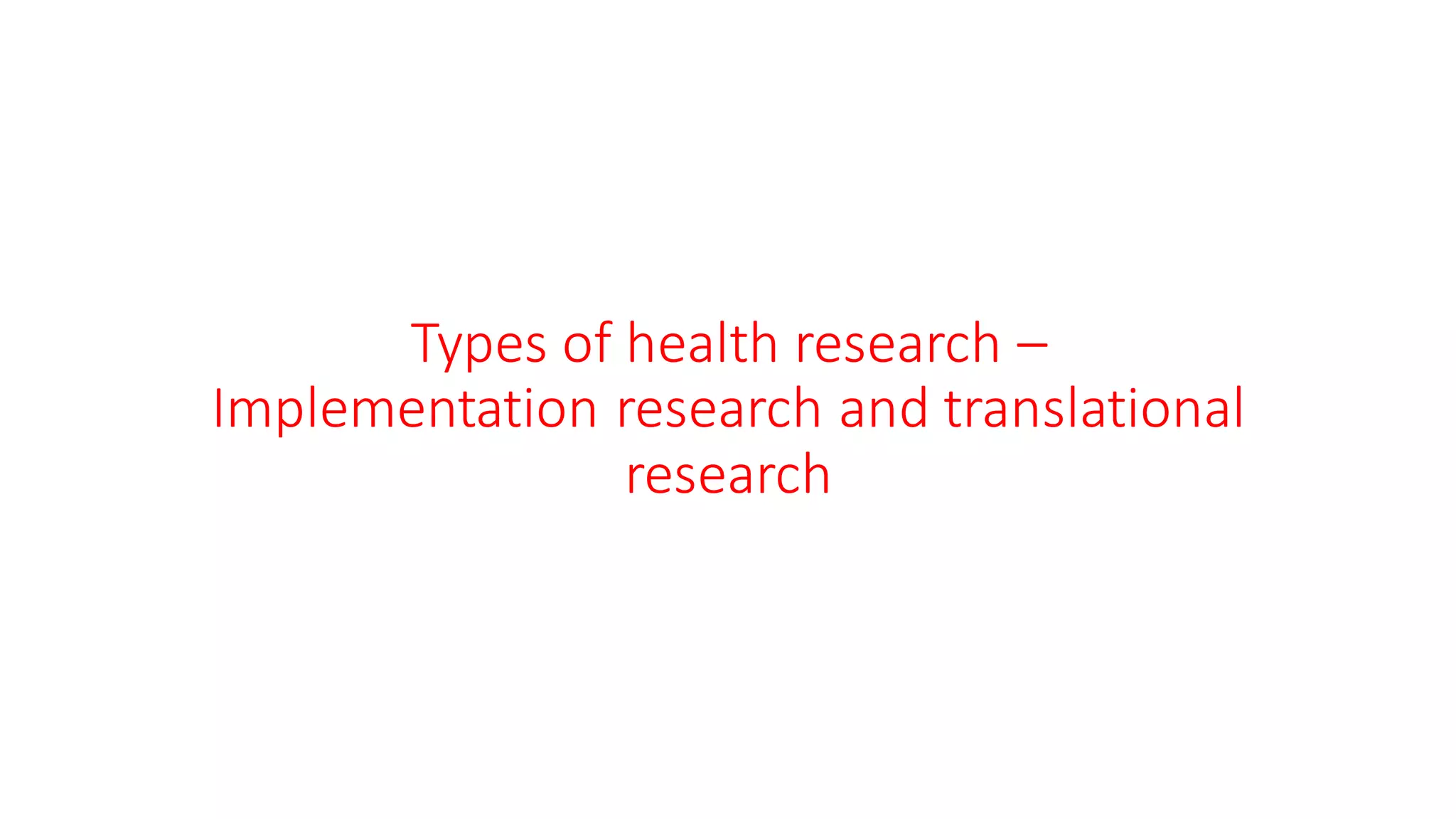 Introduction to health research