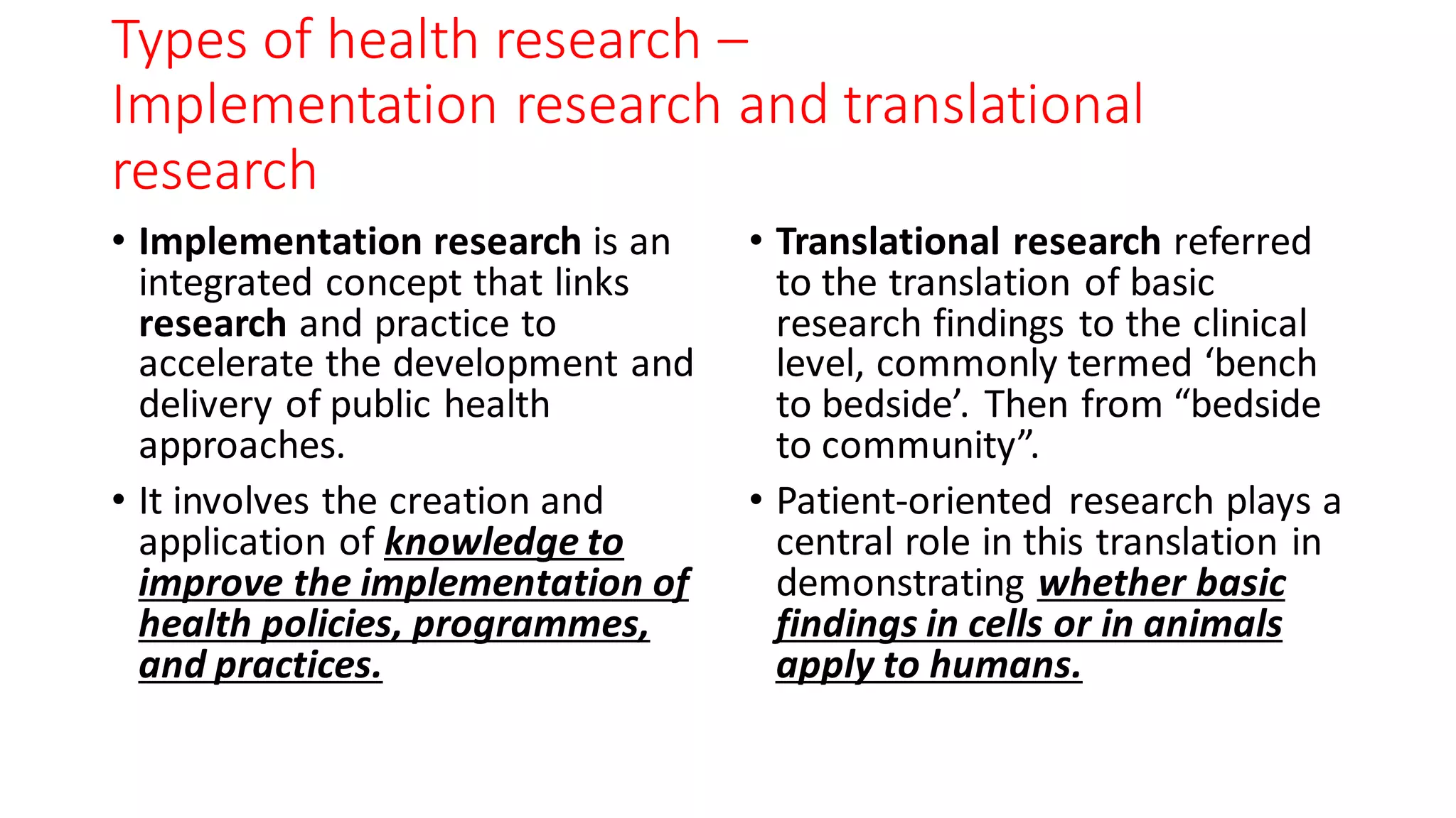 Introduction to health research