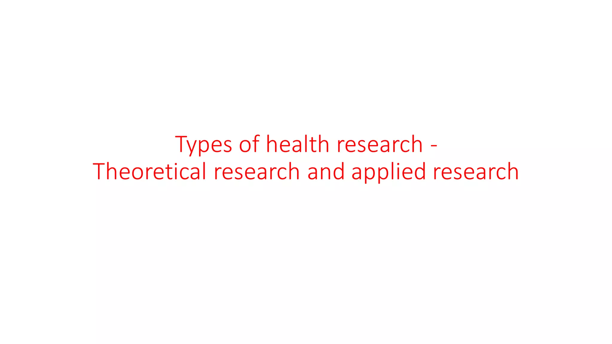 Introduction to health research