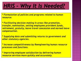 Introduction human resource information systems | PPTX