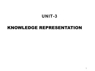 UNIT-3

KNOWLEDGE REPRESENTATION




                           1
 