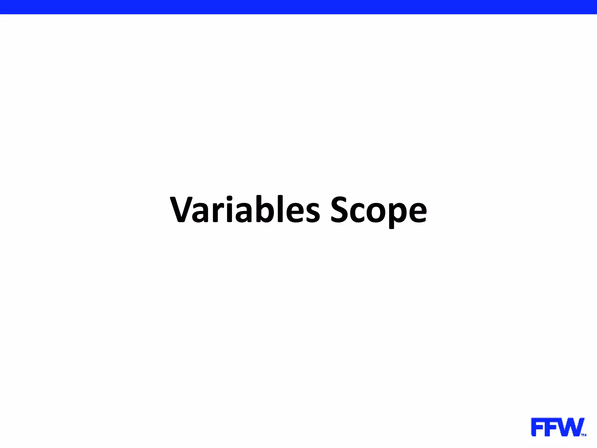 Variables Scope 