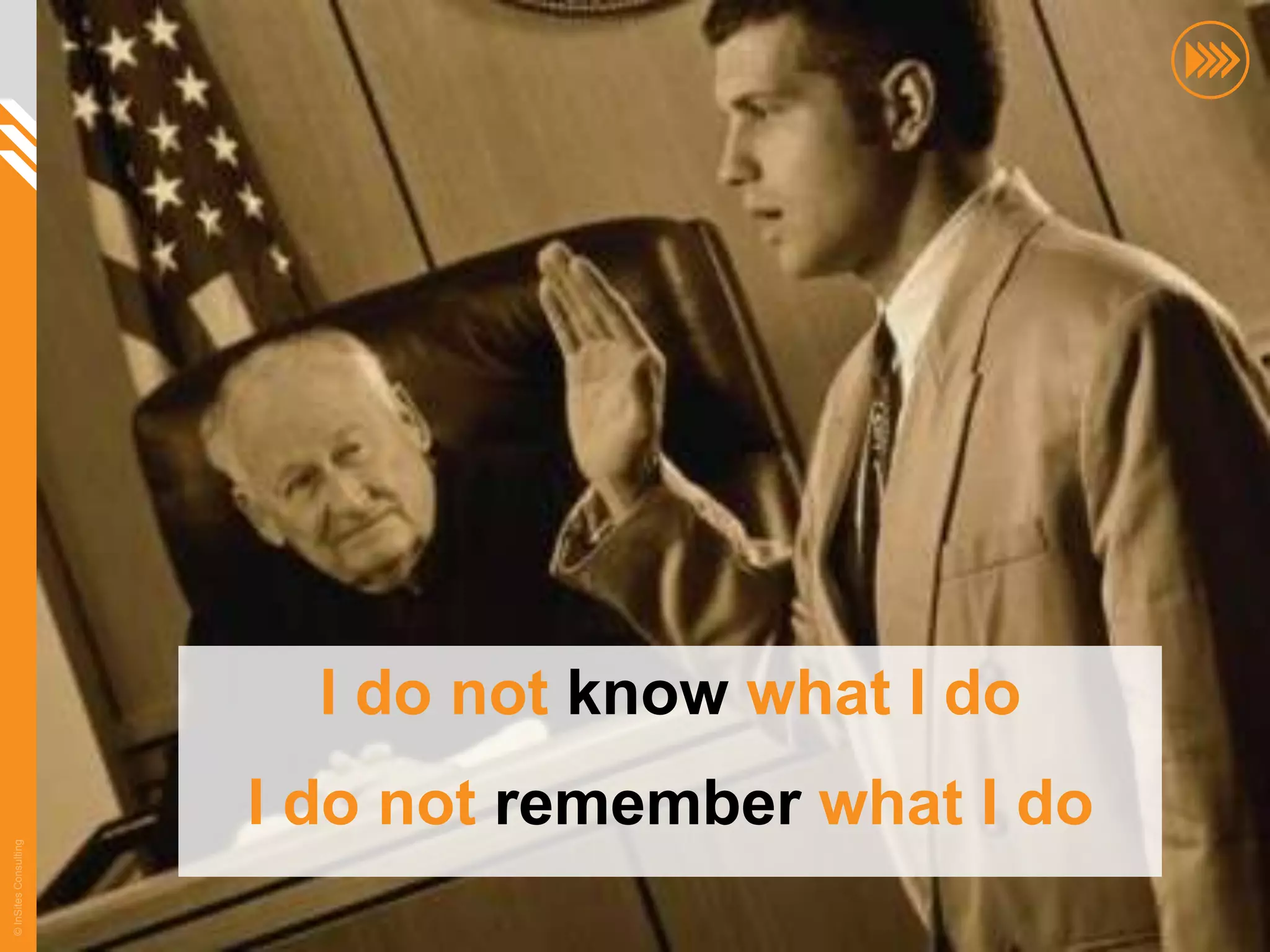 I do not know what I do
                       I do not remember what I do
© InSites Consulting




                                                     25
 