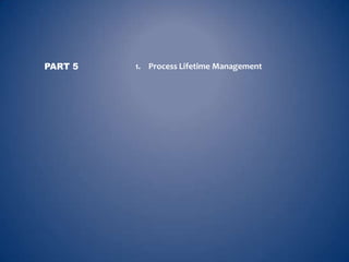 PART 5   1. Process Lifetime Management
 