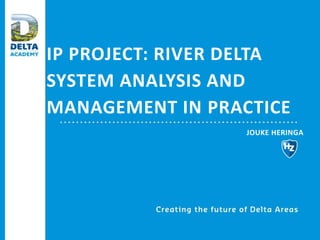 IP PROJECT: RIVER DELTA
SYSTEM ANALYSIS AND
MANAGEMENT IN PRACTICE
JOUKE HERINGA
 