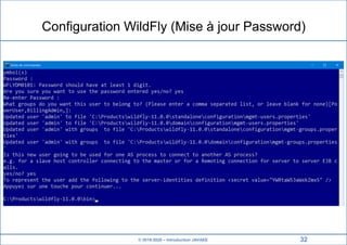 © 2019-2020 – Introduction JAVAEE
Configuration WildFly (Mise à jour Password)
32
 