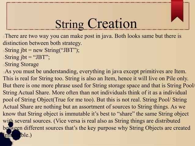 Introduction java string | PPT | Free Download