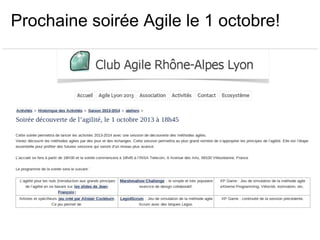 Prochaine soirée Agile le 1 octobre!
 