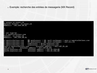 Exemple: recherche des entrées de messagerie (MX Record) 