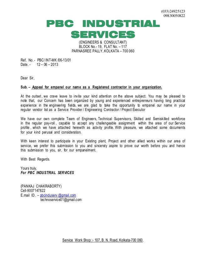 vendor introduction letter