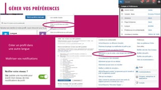 GÉRER VOS PRÉFÉRENCES
Créer un profil dans
une autre langue
Maîtriser vos notifications
 