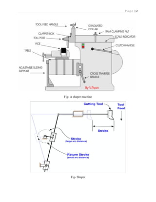 P a g e | 2
Fig- A shaper machine
Fig- Shaper
 