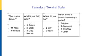 Examples of Nominal Scales
 