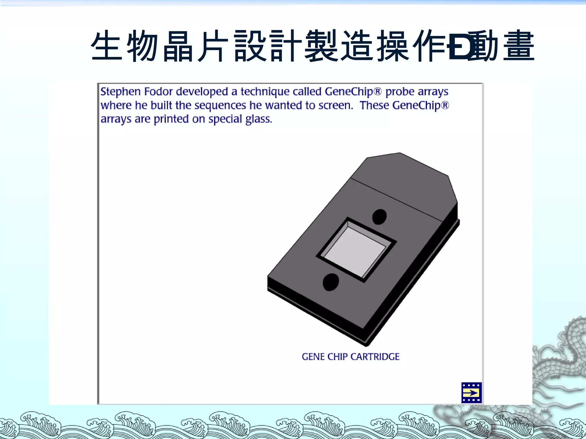生物晶片設計製造操作–動畫 