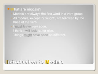 Introduction to modals | PPT
