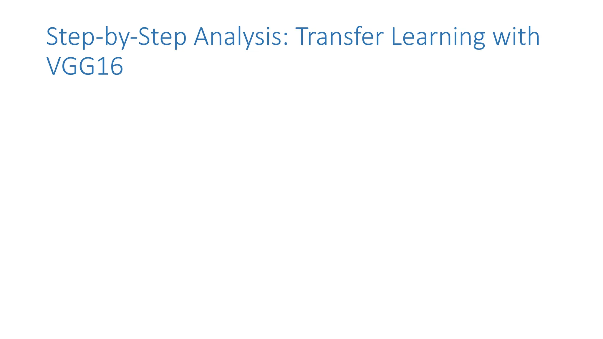 Step-by-Step Analysis: Transfer Learning with
VGG16
 