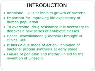 INTRODUCTION <ul><li>Antibiotic – kills or inhibits growth of bacteria </li></ul><ul><li>Important for improving life expe...