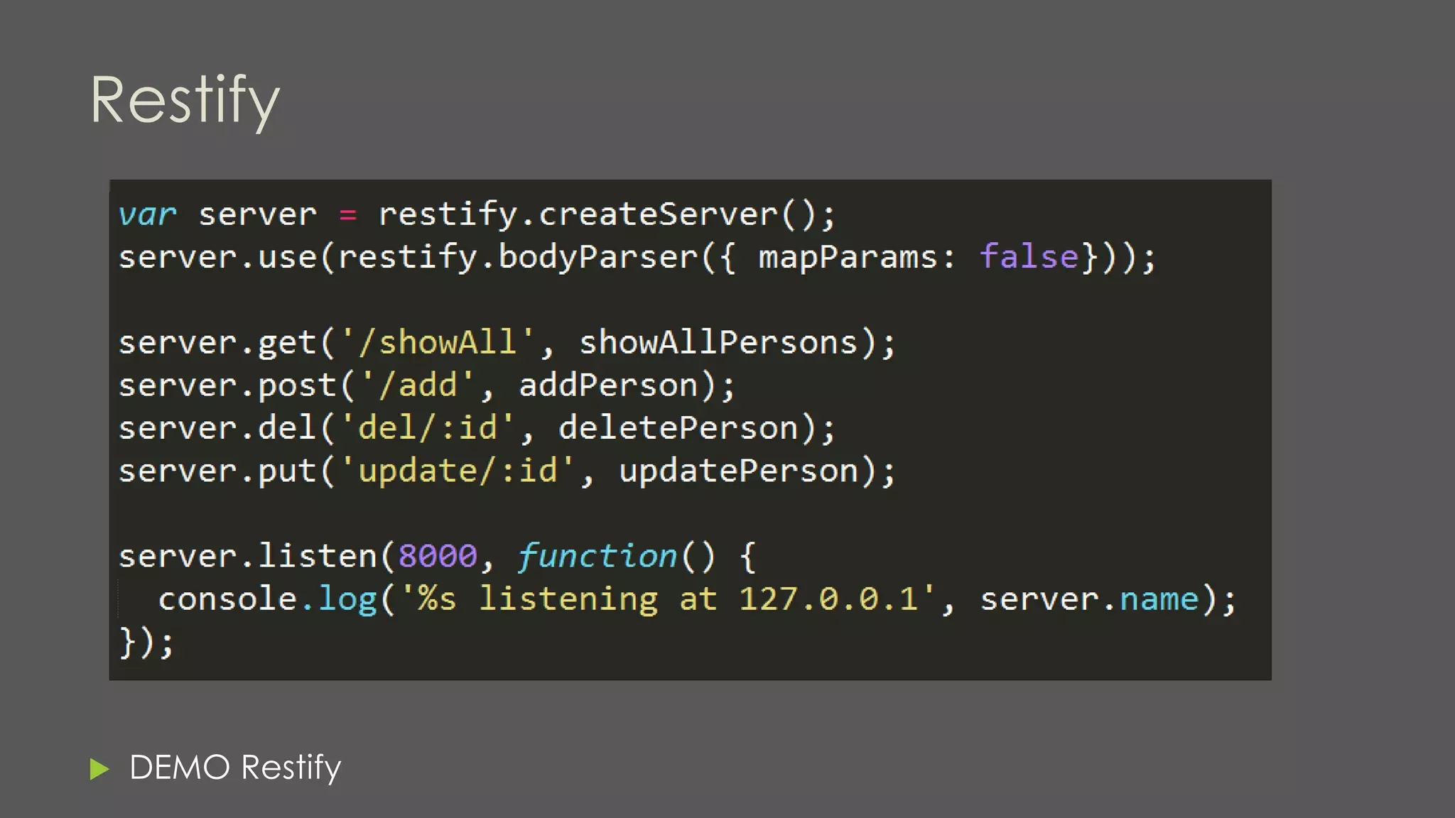 Restify
 DEMO Restify
 