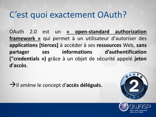 Introduction oauth 2.0 et openid connect 1.0