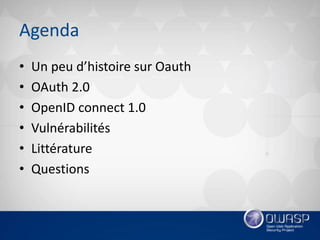 Introduction oauth 2.0 et openid connect 1.0