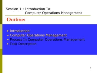 Computer Operation Management | PPT