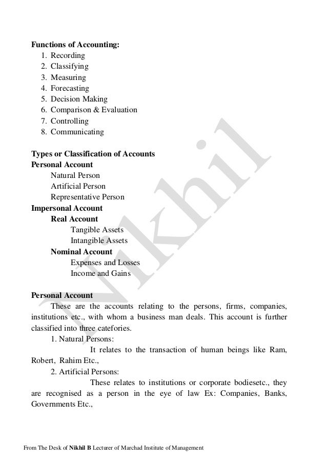 Introduction of accounting