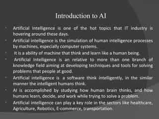 Introduction of ai | PPT | Technology Industry | Industries